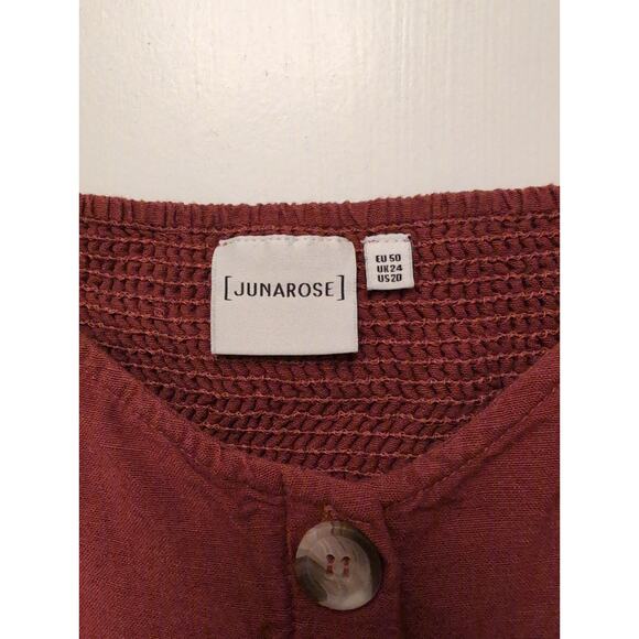 Junarose Terracotta Sleeveless Button-Front Midi Dress Summer Coastal Cowgirl - Picture 2 of 5